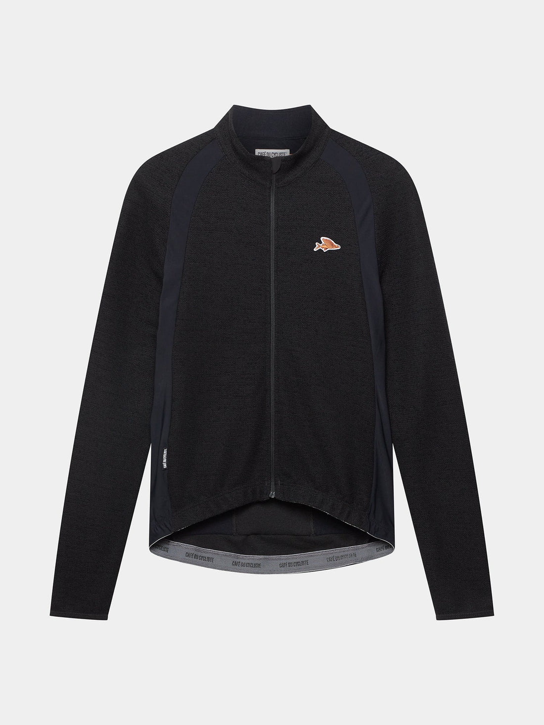 Café du Cycliste Marguerite Men's Long Sleeve Merino Cycling Jersey Radtrikot langarm Black