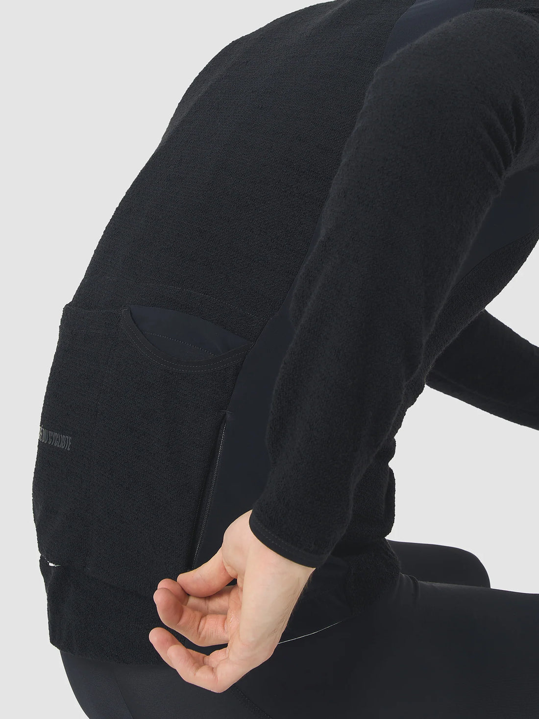 Café du Cycliste Marguerite Men's Long Sleeve Merino Cycling Jersey Radtrikot langarm Black