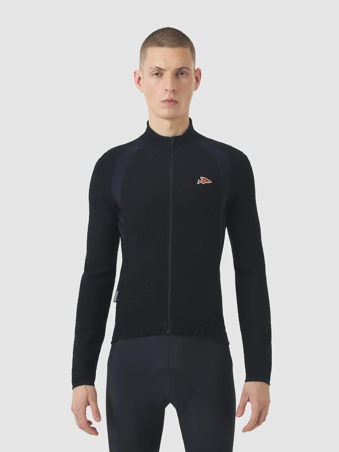 Café du Cycliste Marguerite Men's Long Sleeve Merino Cycling Jersey Radtrikot langarm Black