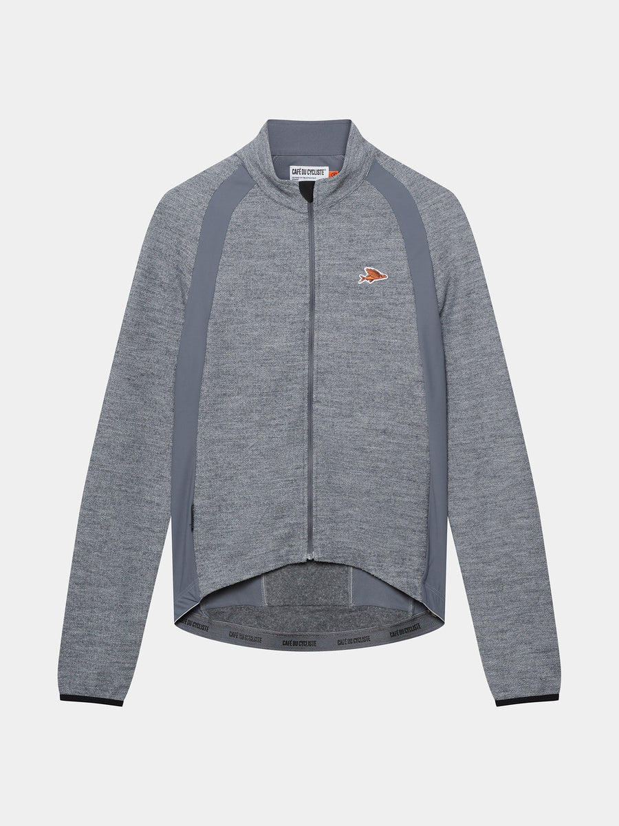 Café du Cycliste Marguerite Men's Long Sleeve Merino Cycling Jersey Radtrikot langarm Mountain Fog