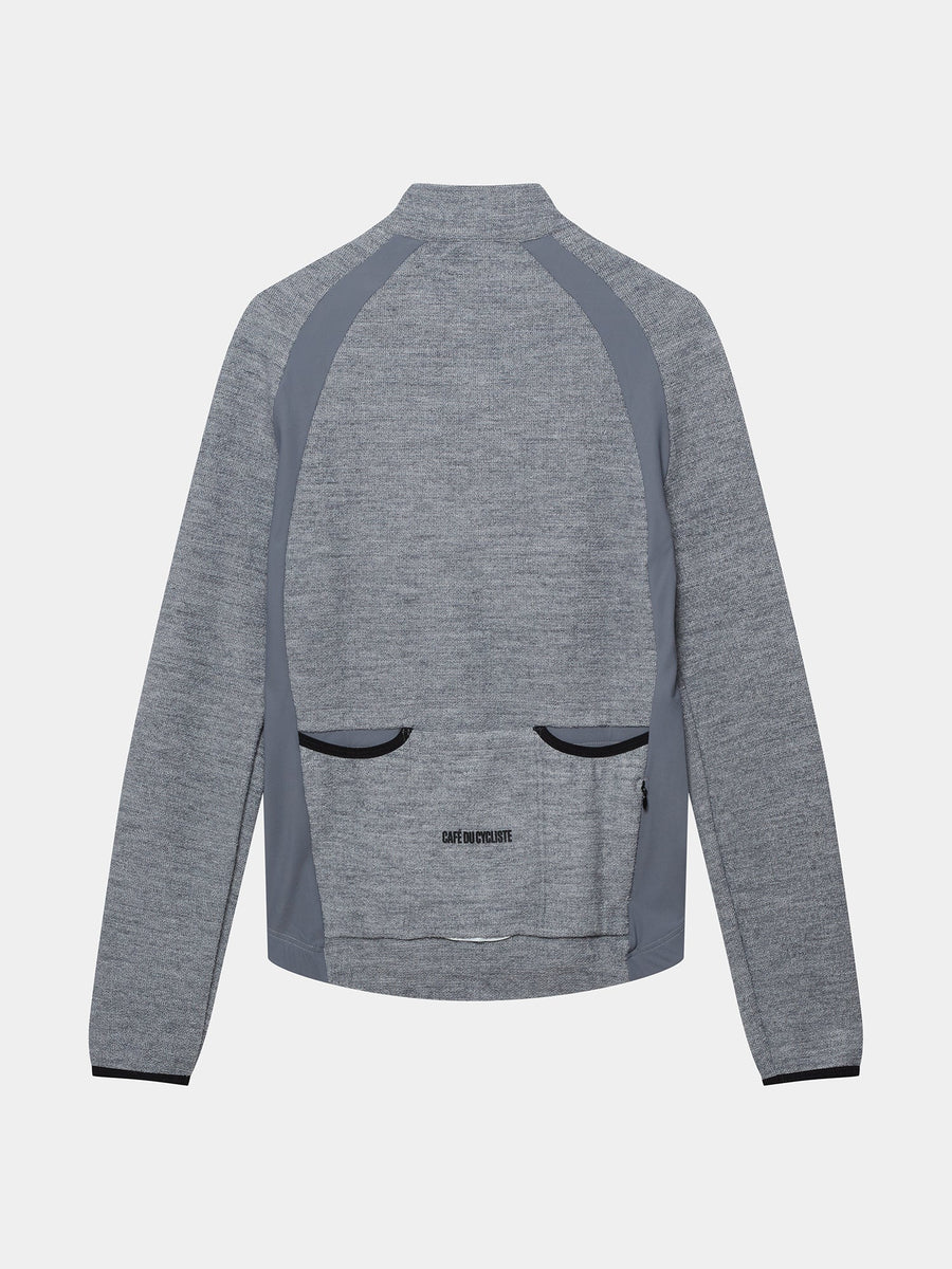 Café du Cycliste Marguerite Men's Long Sleeve Merino Cycling Jersey Radtrikot langarm Mountain Fog