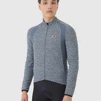 Café du Cycliste Marguerite Men's Long Sleeve Merino Cycling Jersey Radtrikot langarm Mountain Fog