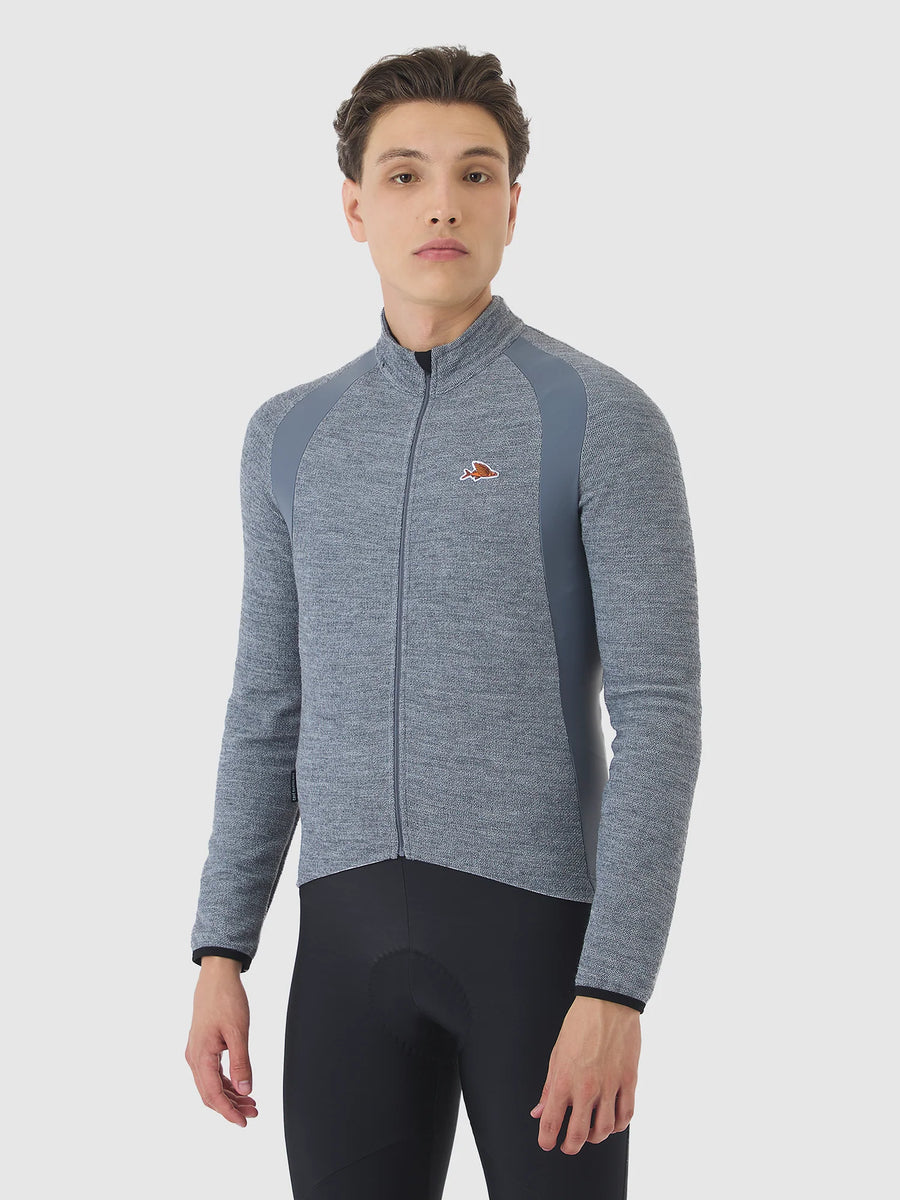 Café du Cycliste Marguerite Men's Long Sleeve Merino Cycling Jersey Radtrikot langarm Mountain Fog