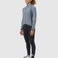 Café du Cycliste Marguerite Women's Long Sleeve Merino Cycling Jersey Radtrikot Mountain Fog