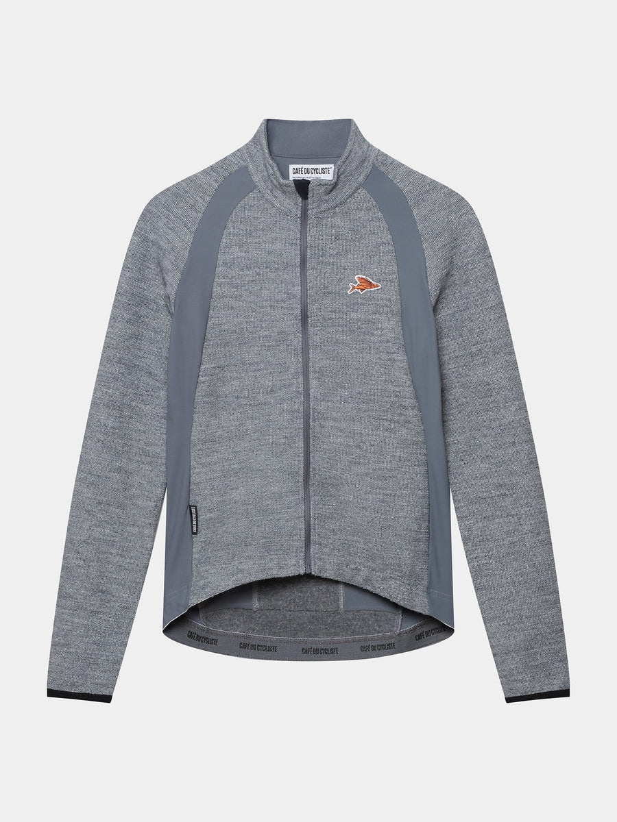 Café du Cycliste Marguerite Women's Long Sleeve Merino Cycling Jersey Radtrikot Mountain Fog