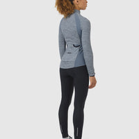 Café du Cycliste Marguerite Women's Long Sleeve Merino Cycling Jersey Radtrikot Mountain Fog