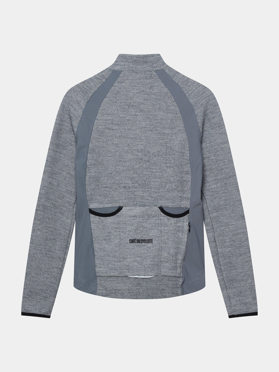 Café du Cycliste Marguerite Women's Long Sleeve Merino Cycling Jersey Radtrikot Mountain Fog