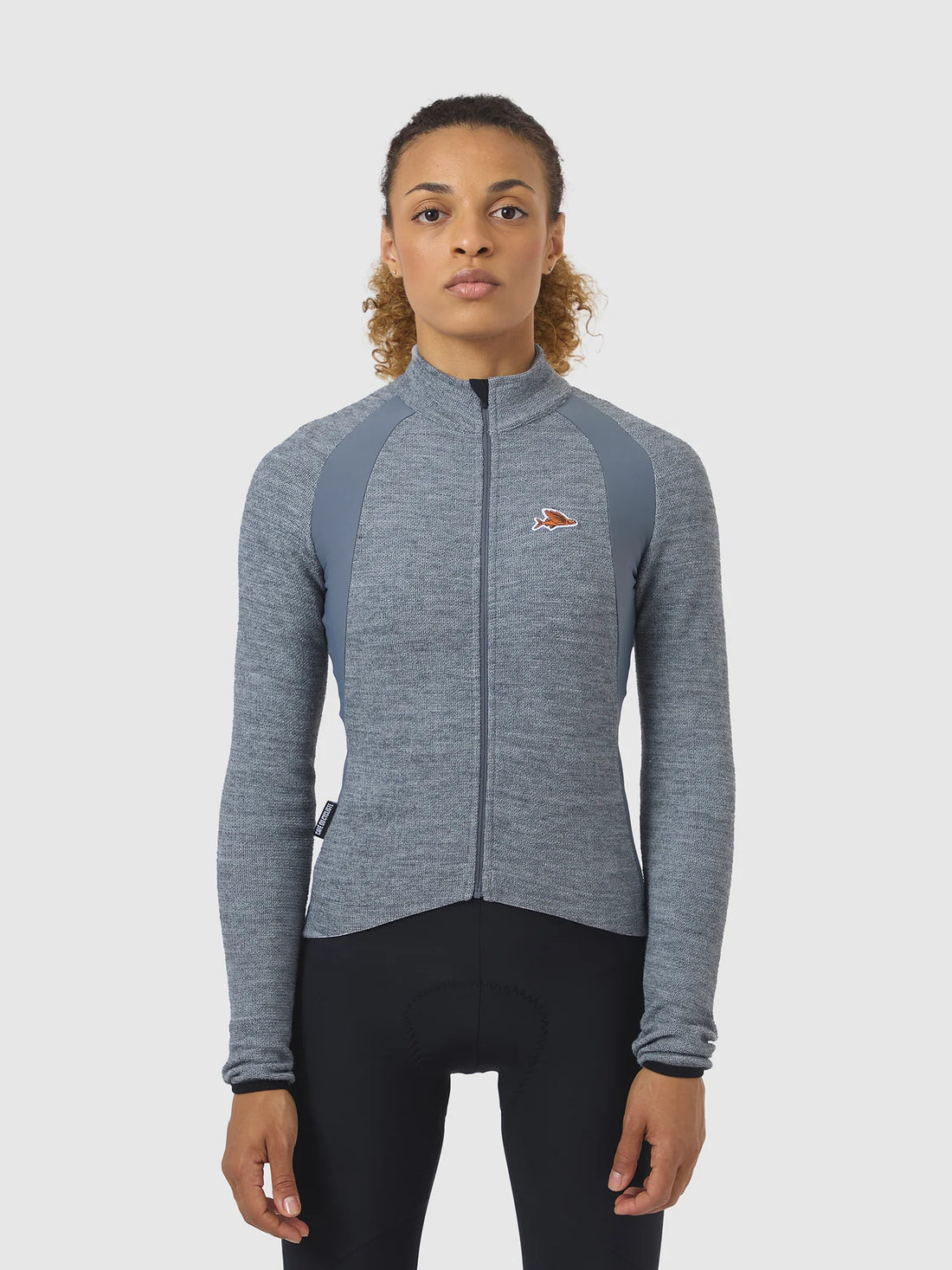 Café du Cycliste Marguerite Women's Long Sleeve Merino Cycling Jersey Radtrikot Mountain Fog