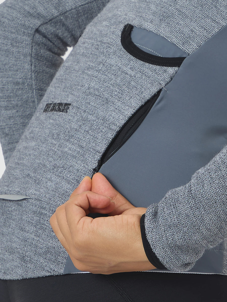 Café du Cycliste Marguerite Women's Long Sleeve Merino Cycling Jersey Radtrikot Mountain Fog