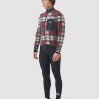 Café du Cycliste Solange Men's Fleece Cycling Jersey Long Sleeve Radtrikot langarm Anthracite / Clay