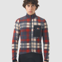 Café du Cycliste Solange Men's Fleece Cycling Jersey Long Sleeve Radtrikot langarm Anthracite / Clay