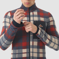 Café du Cycliste Solange Men's Fleece Cycling Jersey Long Sleeve Radtrikot langarm Anthracite / Clay