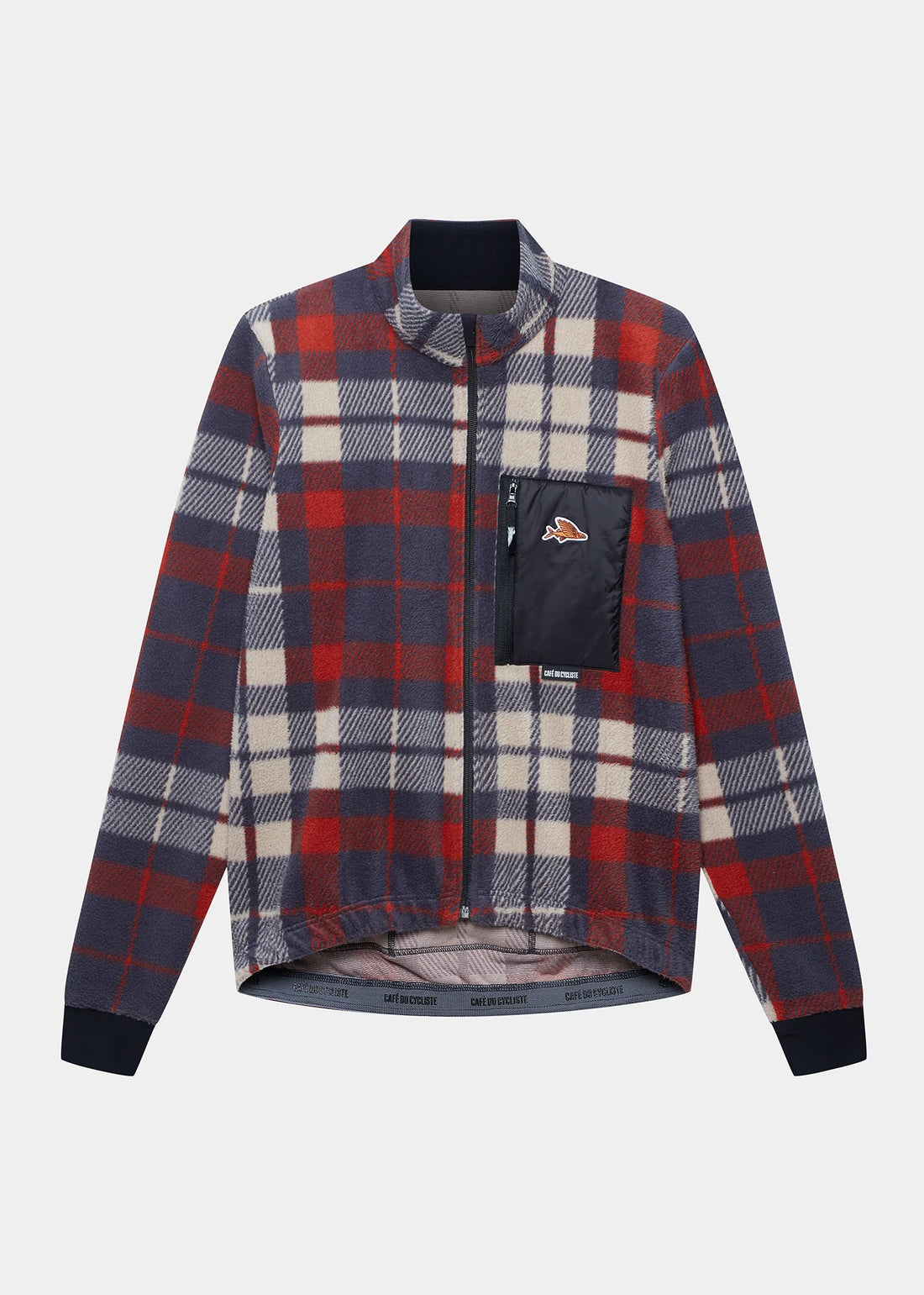 Café du Cycliste Solange Men's Fleece Cycling Jersey Long Sleeve Radtrikot langarm Anthracite / Clay