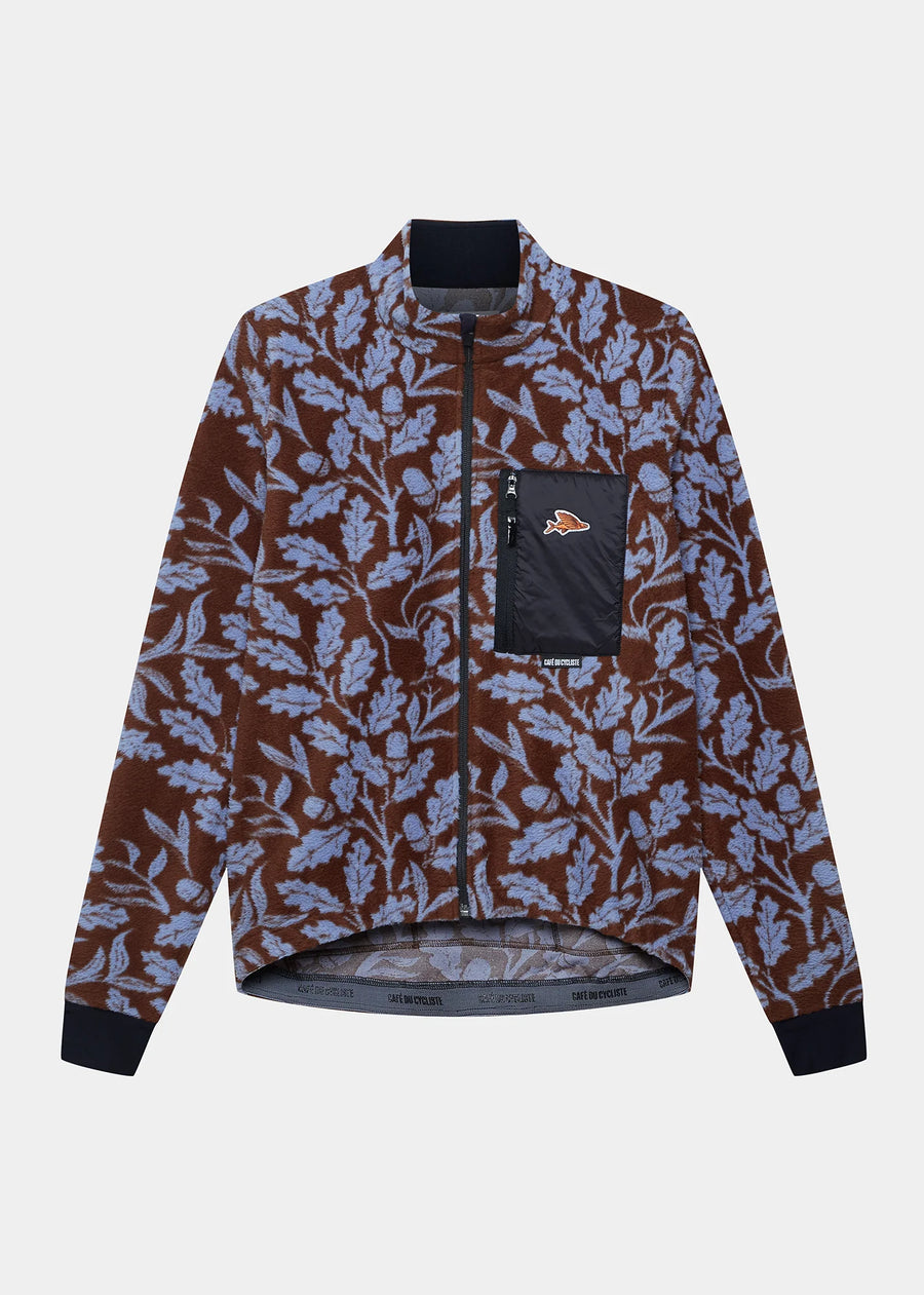 Café du Cycliste Solange Men's Fleece Cycling Jersey Long Sleeve Radtrikot langarm Carob / Verbena