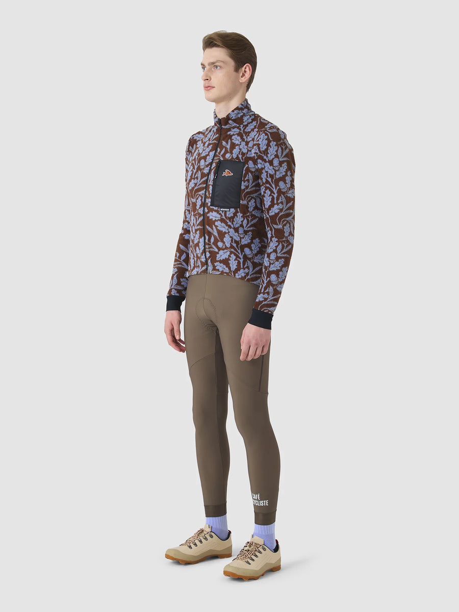 Café du Cycliste Solange Men's Fleece Cycling Jersey Long Sleeve Radtrikot langarm Carob / Verbena