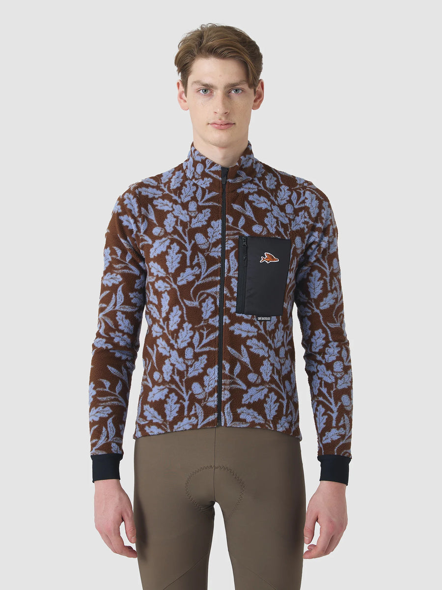 Café du Cycliste Solange Men's Fleece Cycling Jersey Long Sleeve Radtrikot langarm Carob / Verbena