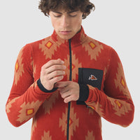 Café du Cycliste Solange Men's Fleece Cycling Jersey Long Sleeve Radtrikot langarm Clay / Sandstone