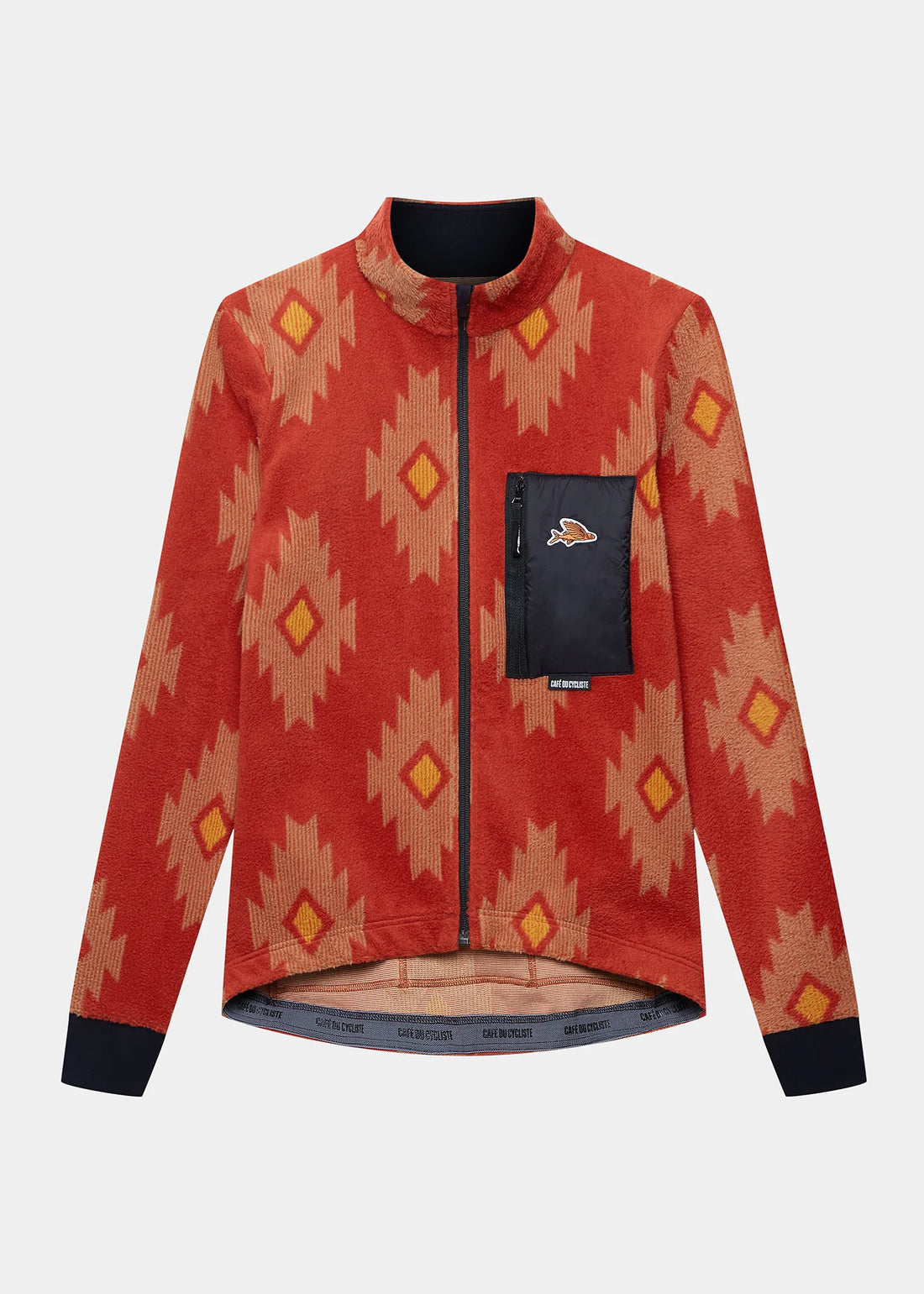 Café du Cycliste Solange Women's Fleece Cycling Jersey Long Sleeve Radtrikot langarm Clay / Sandstone