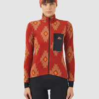 Café du Cycliste Solange Women's Fleece Cycling Jersey Long Sleeve Radtrikot langarm Clay / Sandstone