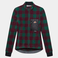 Café du Cycliste Solange Women's Fleece Cycling Jersey Long Sleeve Radtrikot langarm Quetsche/Green