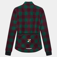 Café du Cycliste Solange Women's Fleece Cycling Jersey Long Sleeve Radtrikot langarm Quetsche/Green