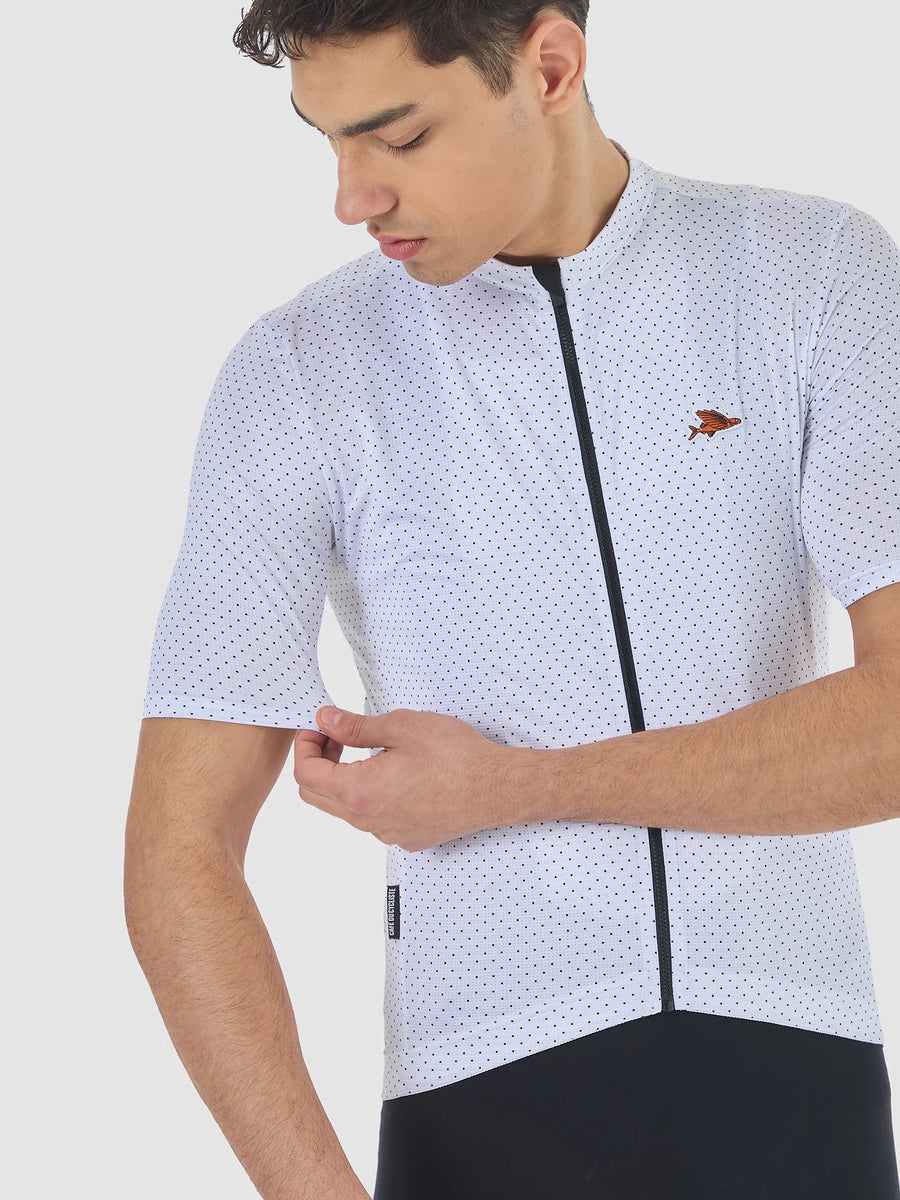 Café du Cycliste Fleurette V2 Men's Lightweight Cycling Jersey Radtrikot White