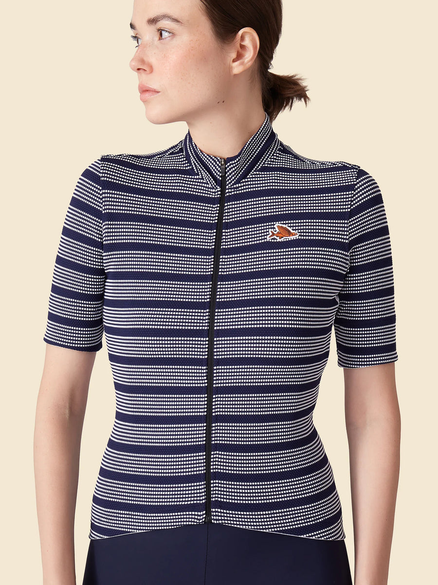 Café du Cycliste Francine Women's Breton Cycling Jersey Radtrikot Marine Navy