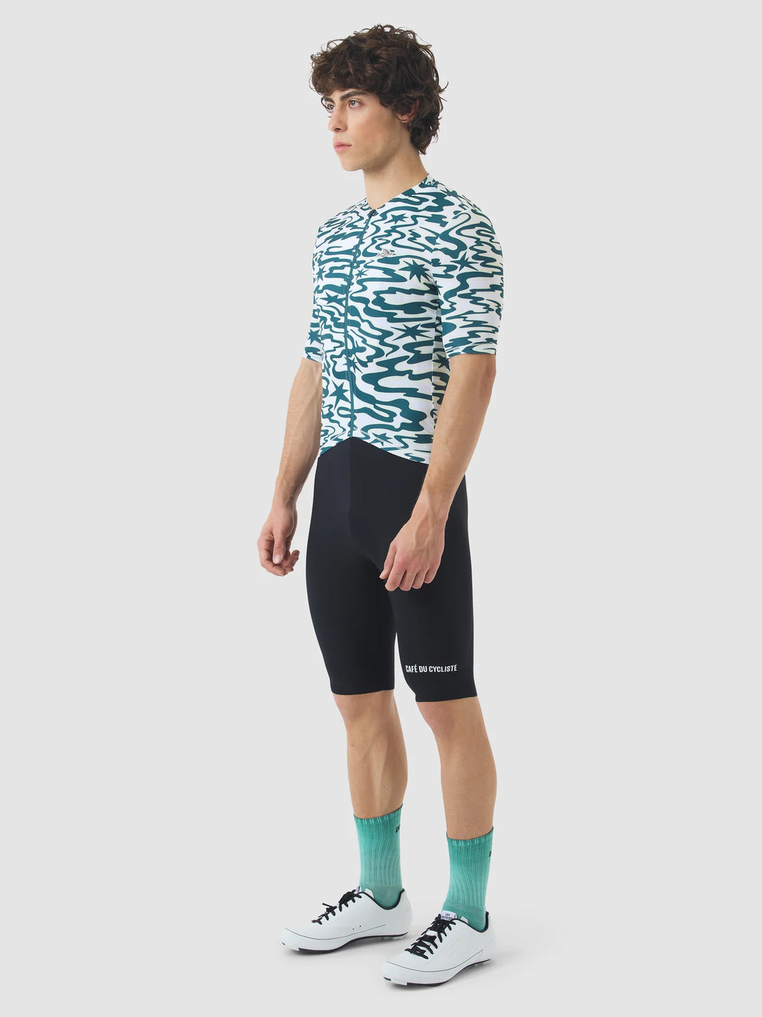 Café du Cycliste Men's Superlight Jersey Laurette Radtrikot Stars / Dark Sea