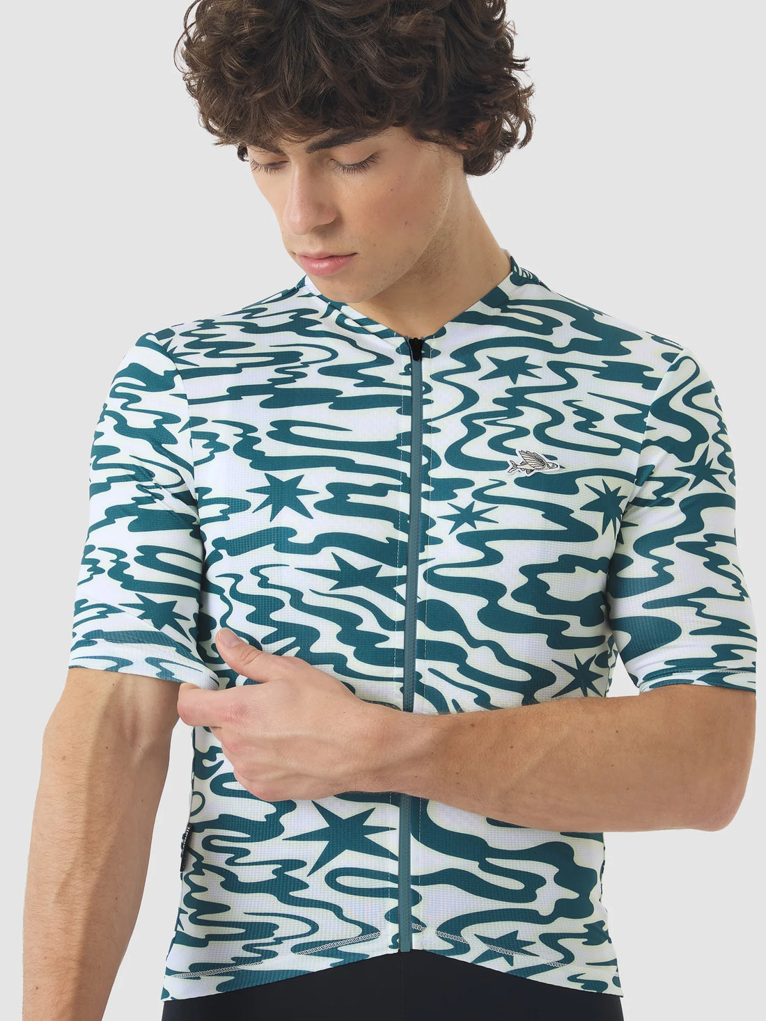 Café du Cycliste Men's Superlight Jersey Laurette Radtrikot Stars / Dark Sea