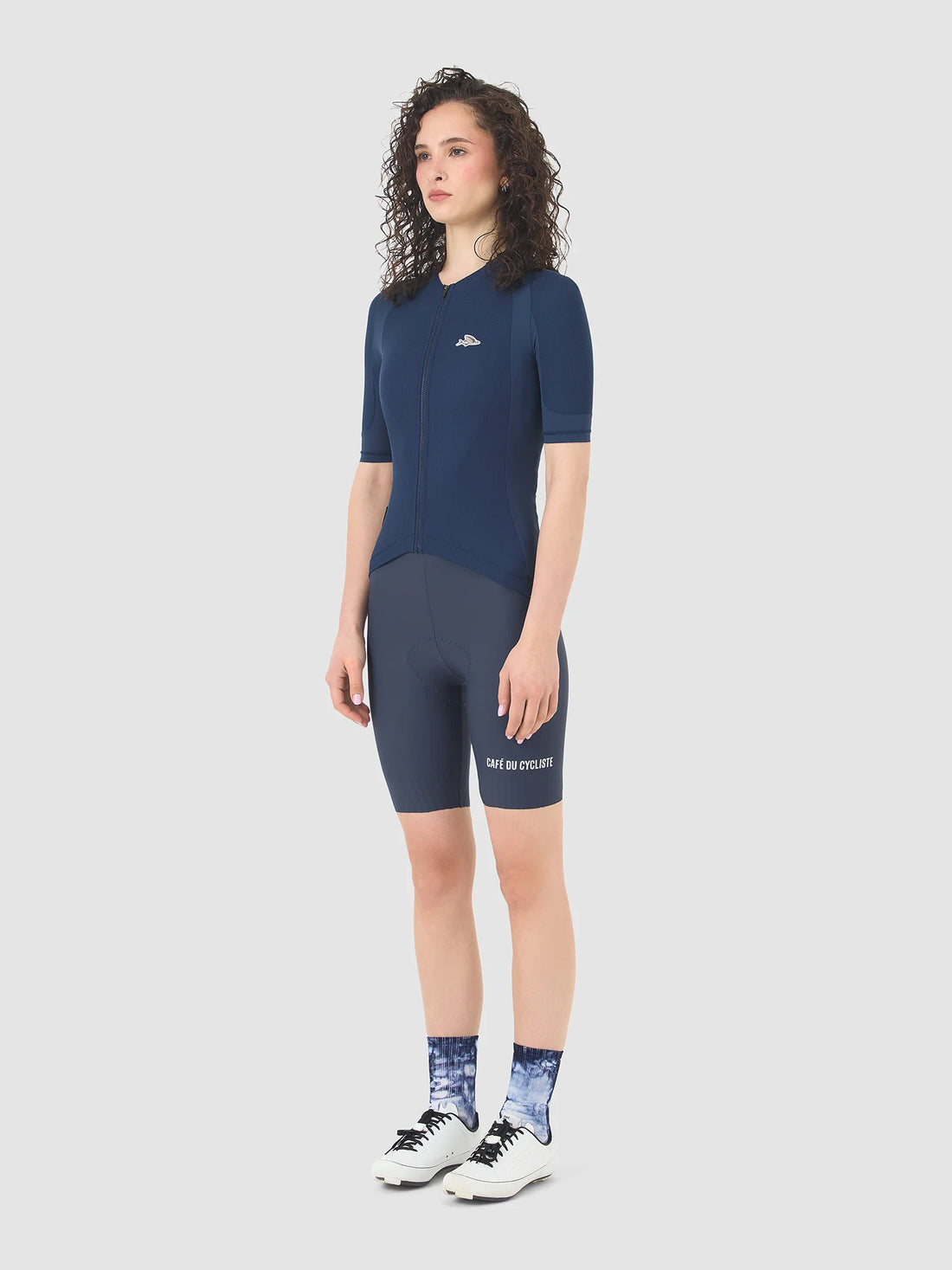 Café du Cycliste Mireille Women's Merino Jersey Radtrikot Navy Blue