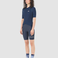 Café du Cycliste Mireille Women's Merino Jersey Radtrikot Navy Blue