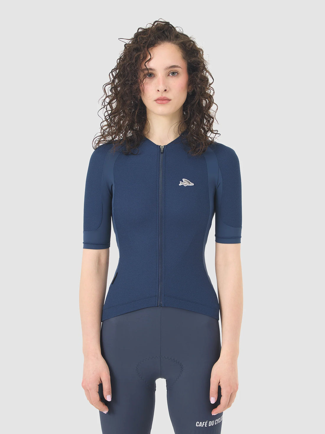 Café du Cycliste Mireille Women's Merino Jersey Radtrikot Navy Blue