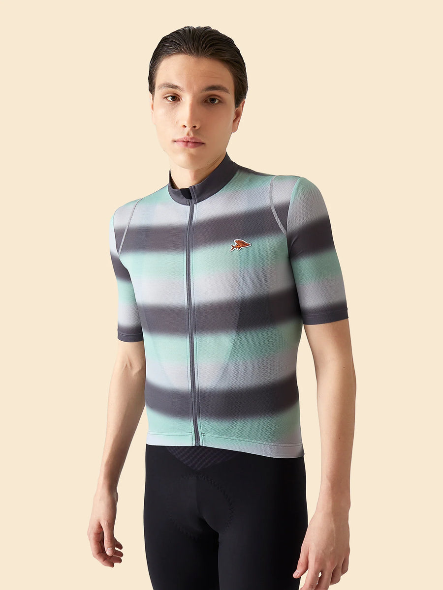 Café du Cycliste Mona Men's Superlight Jersey Radtrikot Anthracite/Agave