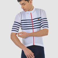 Café du Cycliste Mona Men's Superlight Audax Cycling Jersey Radtrikot White