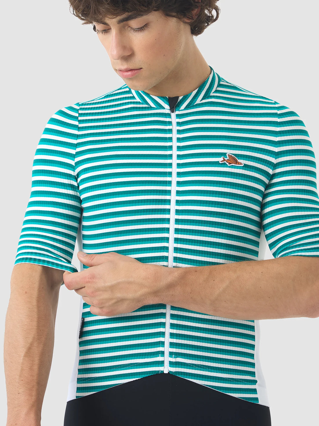 Café du Cycliste Romy Men's Jersey Radtrikot White / Dark Sea
