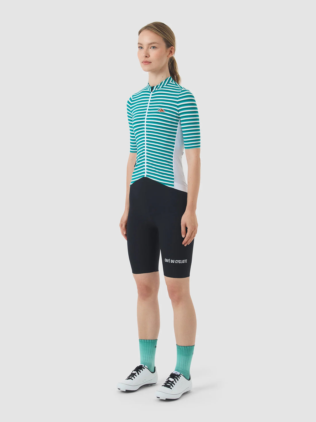 Café du Cycliste Romy Women's Jersey Radtrikot White Dark Sea