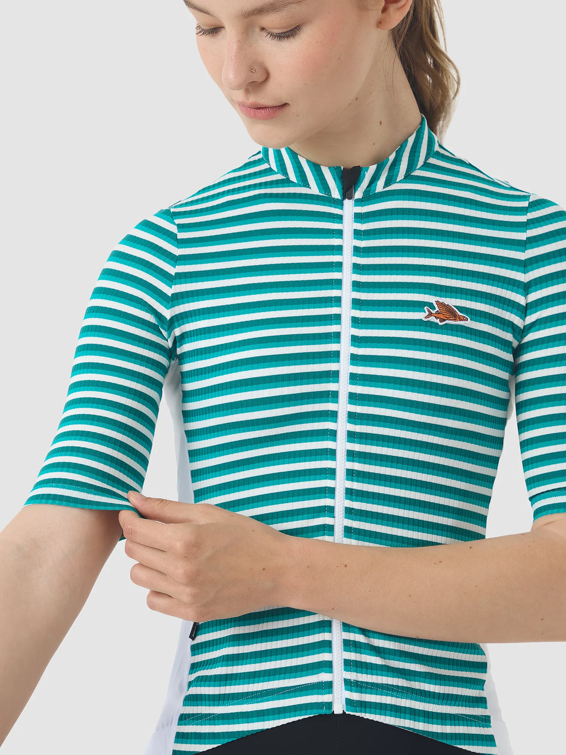 Café du Cycliste Romy Women's Jersey Radtrikot White Dark Sea