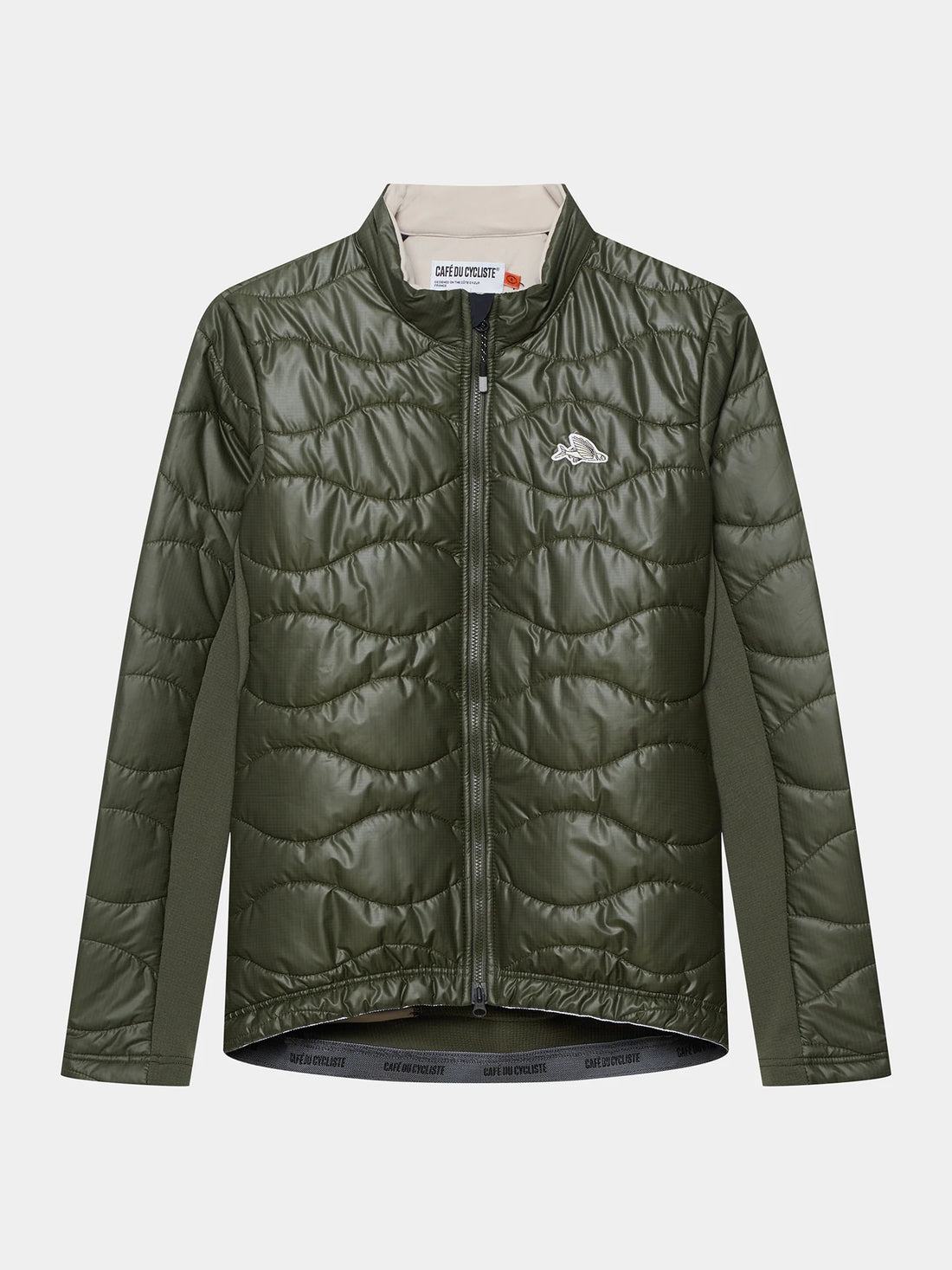 Café du Cycliste Albertine V2 Women's Thermal Cycling Jacked Winter Fahrradjacke Khaki