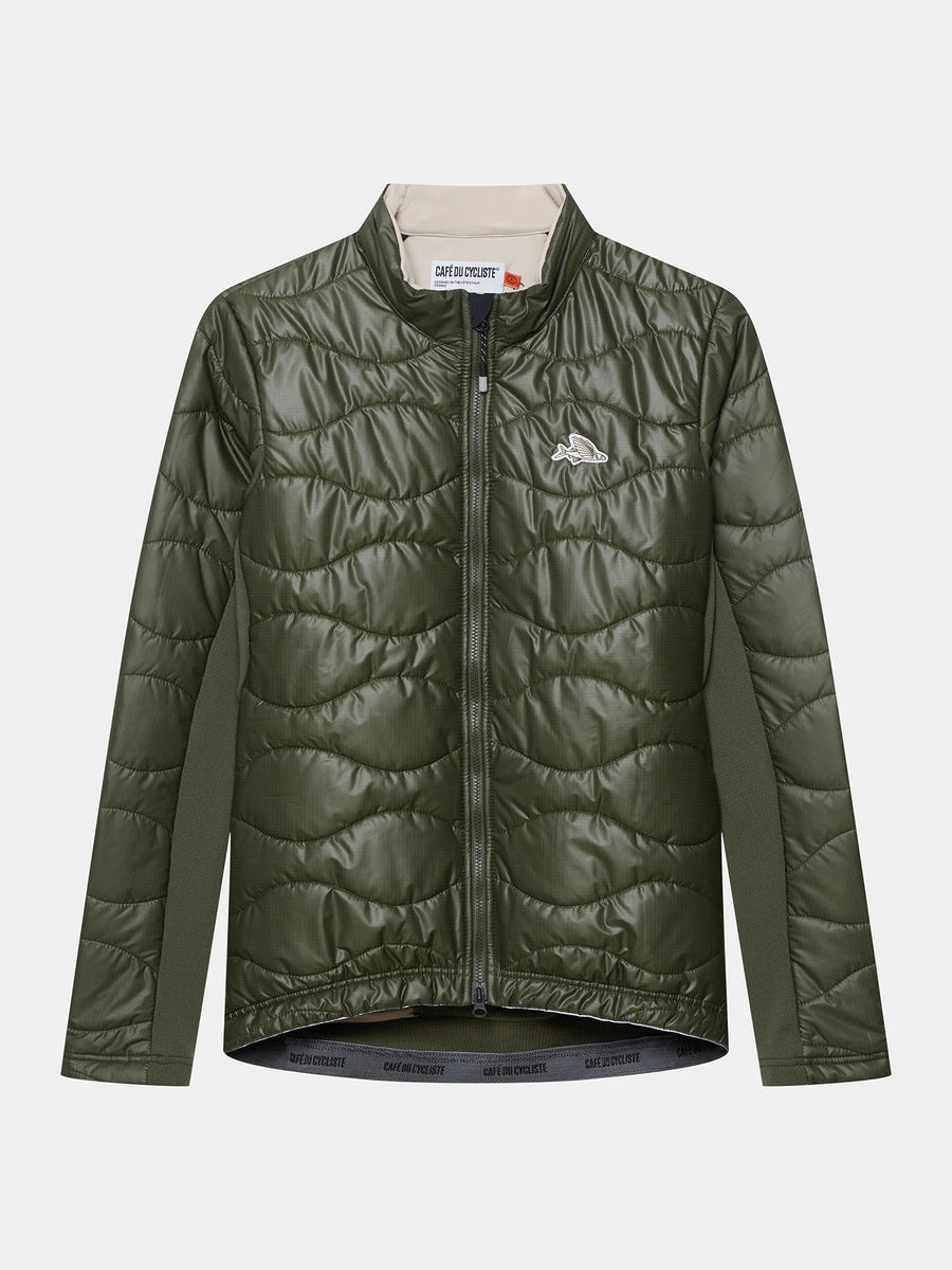 Café du Cycliste Albertine V2 Women's Thermal Cycling Jacked Winter Fahrradjacke Khaki