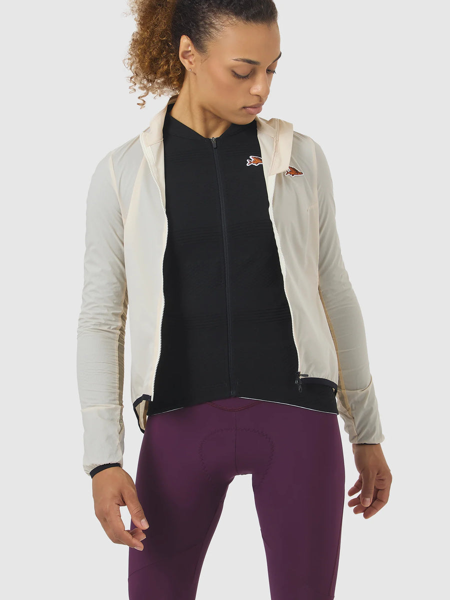 Café du Cycliste Edith Women's Cycling Windjacket Wind Fahrradjacke Chalk