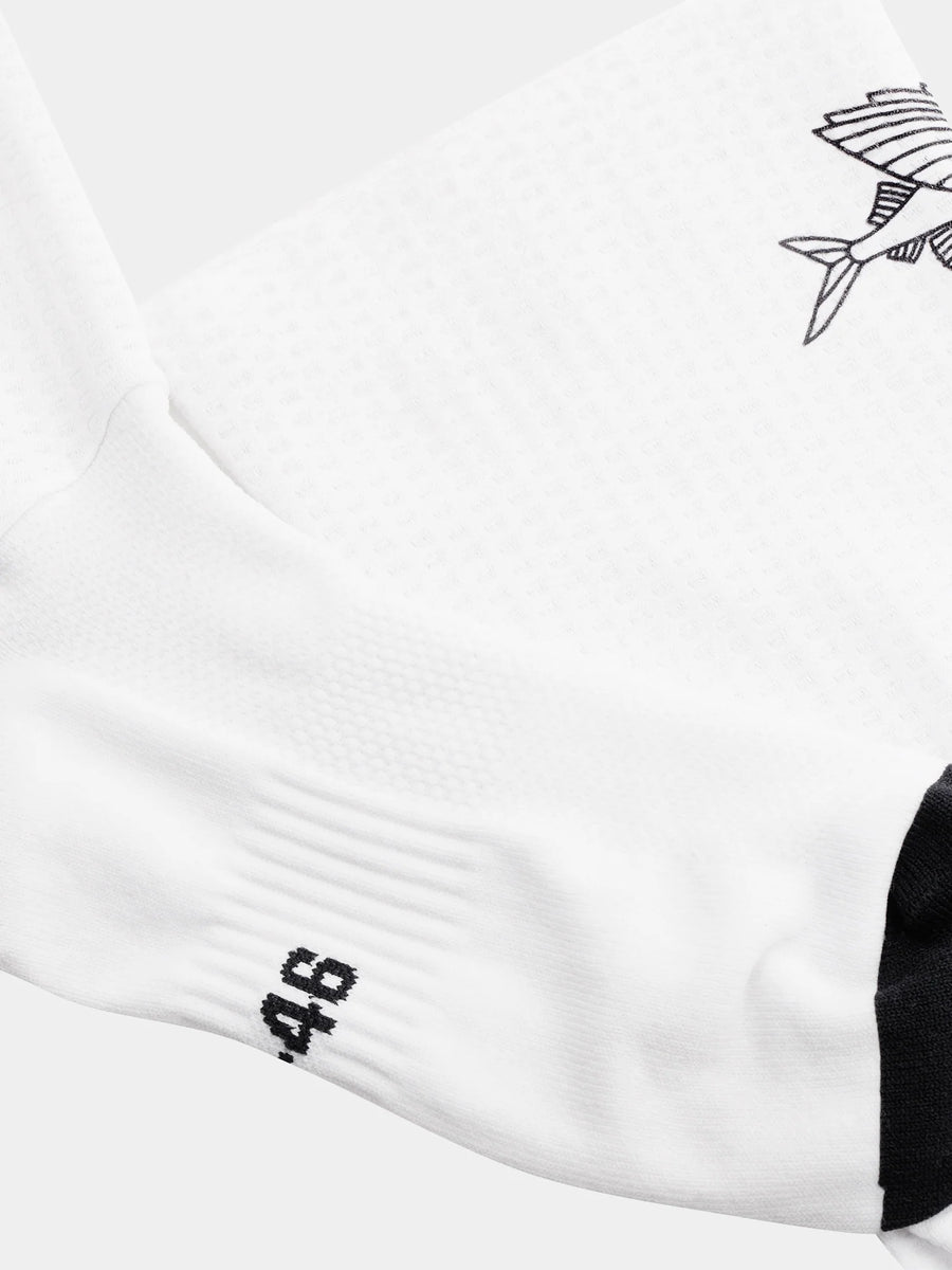 Café du Cycliste Aero Socks Aero Radsocken Flying Fish White