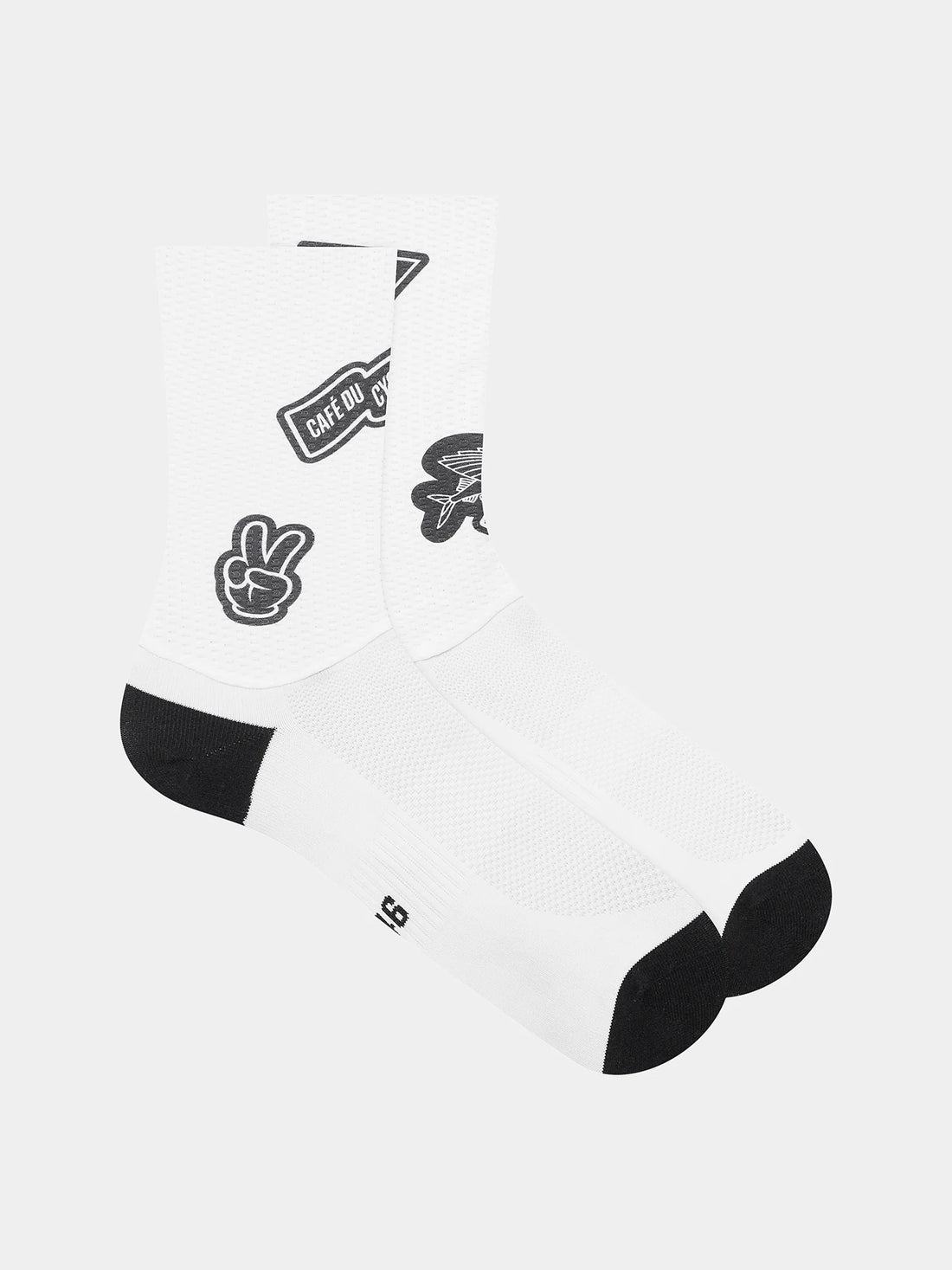 Café du Cycliste Aero Socks Aero Radsocken Stickers White