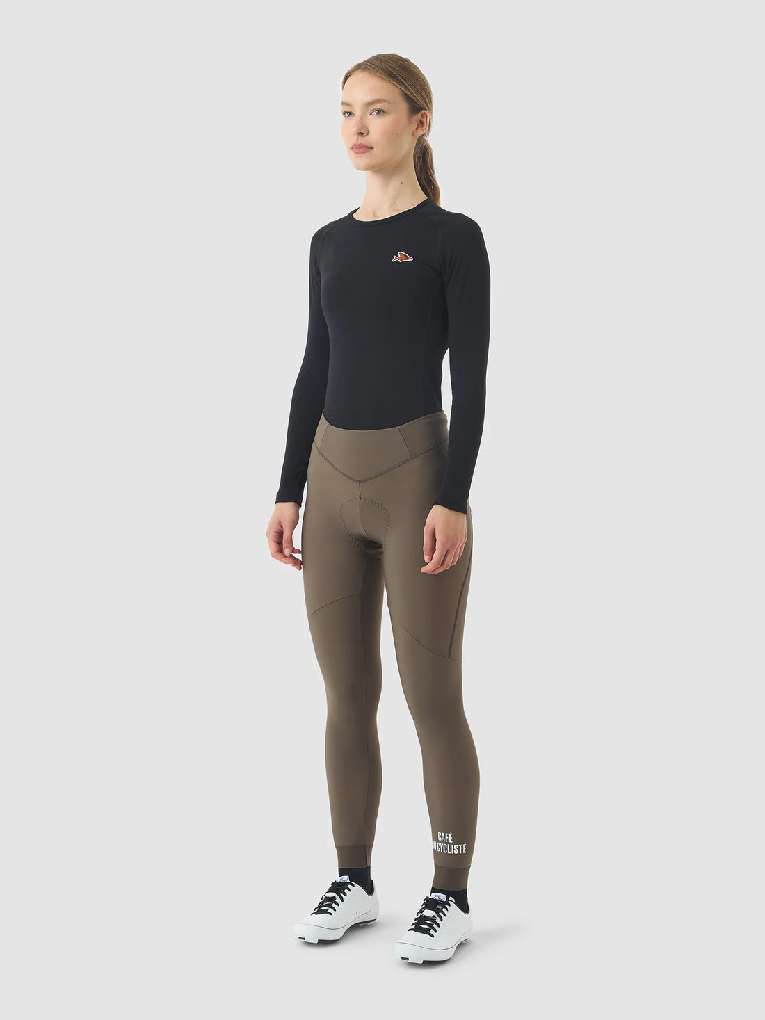Café du Cycliste Theresa Women's Brushed Tights Thermo Radhose ohne Träger Carob