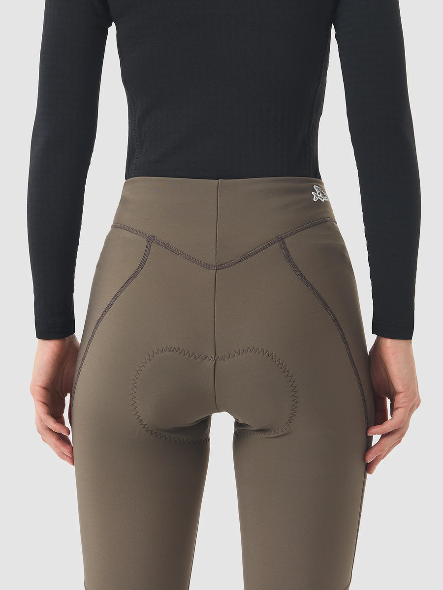 Café du Cycliste Theresa Women's Brushed Tights Thermo Radhose ohne Träger Carob