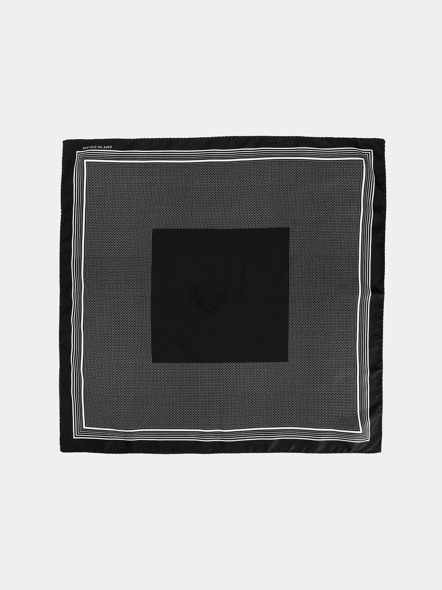 Café du Cycliste Unisex Carré de Soie Silk Scarf Halstuch aus Seide Black