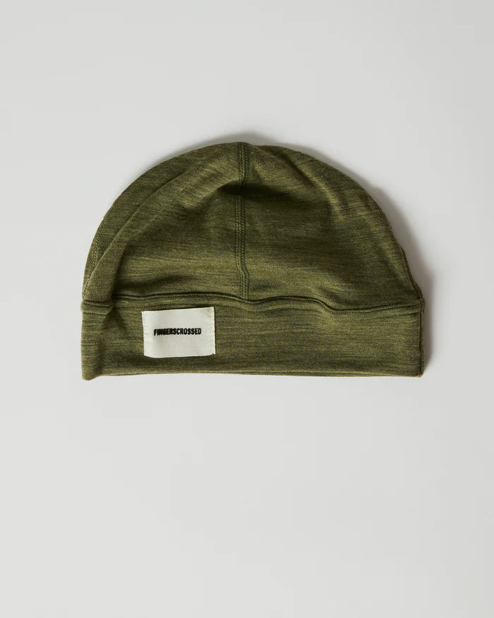 Fingerscrossed Unisex Merino Beanie Mütze Olive