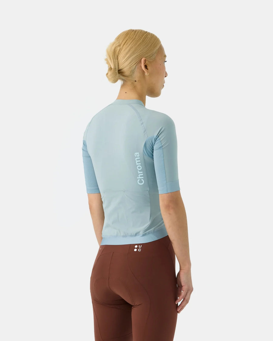 Universal Colours Chroma Women's Short Sleeve Jersey Radtrikot Sky Blue