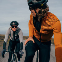 Café du Cycliste Irma Men's Long Sleeve Merino Cycling Jersey Radtrikot Syrup Brown
