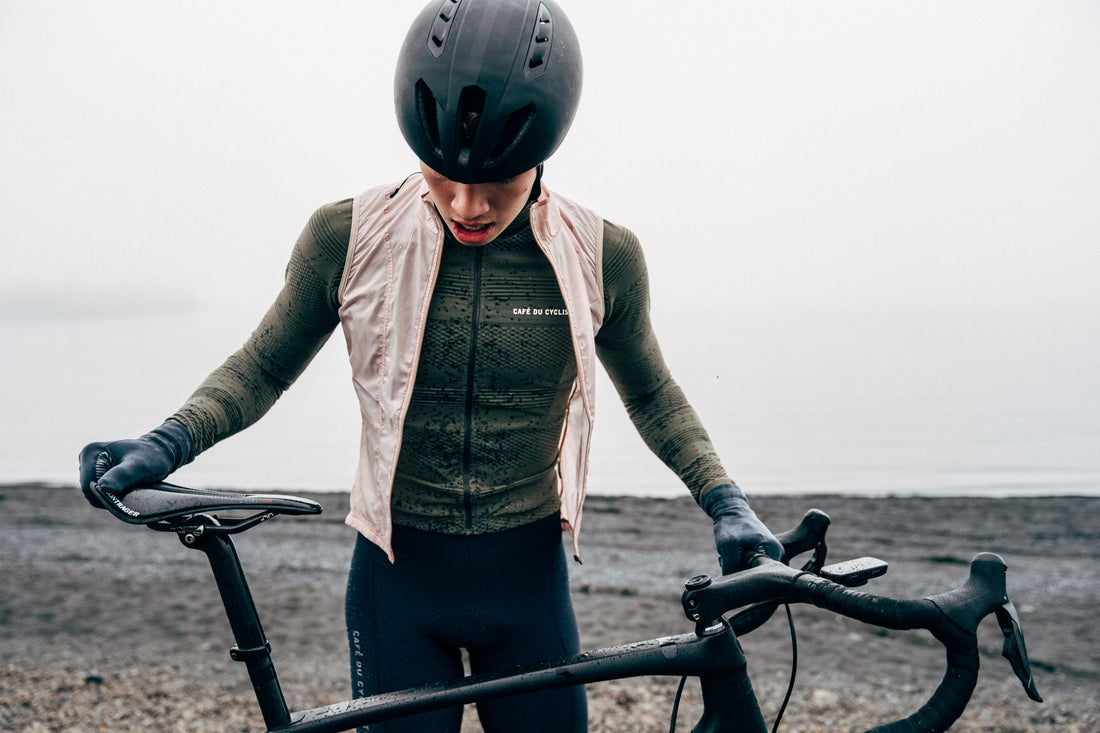 Café du Cycliste Corinne Men's Long Sleeve Three Season Textured Cycling Jersey Radtrikot Moss Green