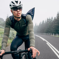 Café du Cycliste Corinne Men's Long Sleeve Three Season Textured Cycling Jersey Radtrikot Moss Green